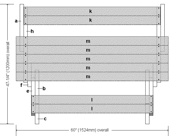One-Piece Folding Picnic Table out of 2×4 Lumber : Plan Footprint