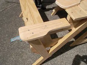 Compact Folding Picnic Table :  Armrest Lower Pad Fitted