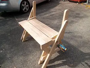 Compact Folding Picnic Table : Seat Boards Fixed