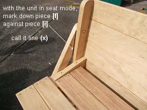 Compact Folding Picnic Table : Mark for the Armrest Frame