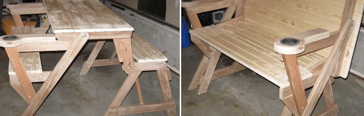 fold out picnic table and chairs