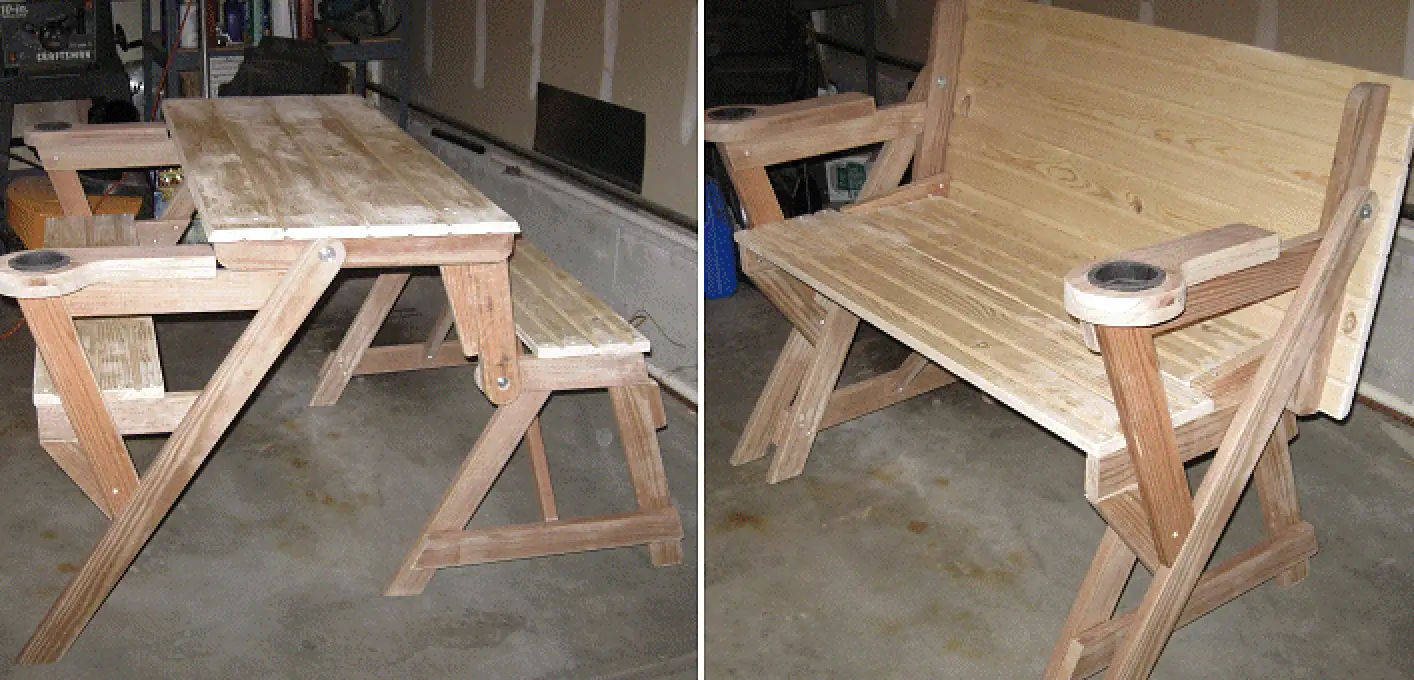 wooden folding camping table