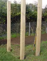 Arbor with Pitched Rafters : Put in the Arbor Posts