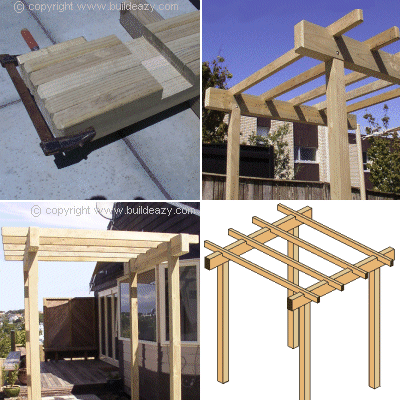 the arbor rafters rebated and fixed in place