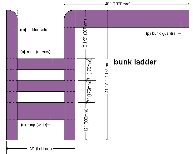 plans of a ladder for bunk beds