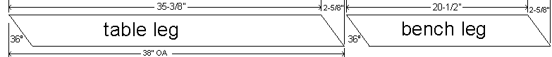 crossleg legs dimensions less imp