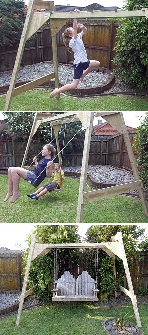Combinaition Swing Frame and Monkey Bars Pictures