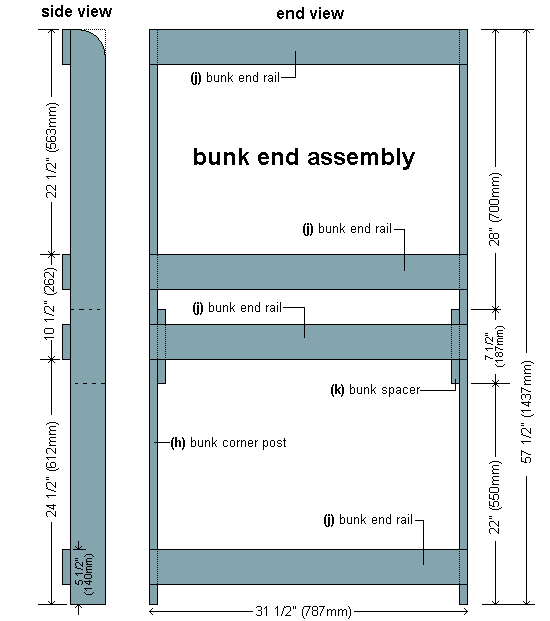 plan for bunk bed end assembly