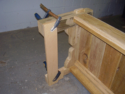 bench braces fixed in place