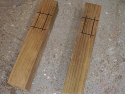 Old Style Park Bench Plan : Mark the Mortise int he Front Legs