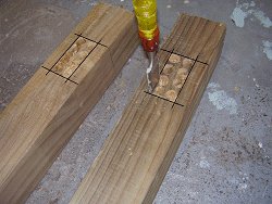Old Style Park Bench Plan : Drill Out the Holes