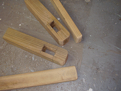 the legs and the side rails