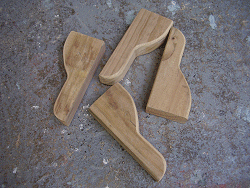 the shaped braces for the bench seat