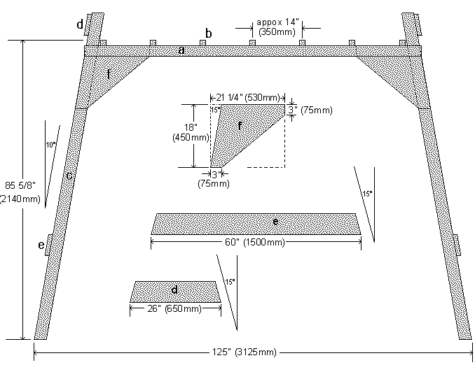 Swing Set Frame Plans : FrontView